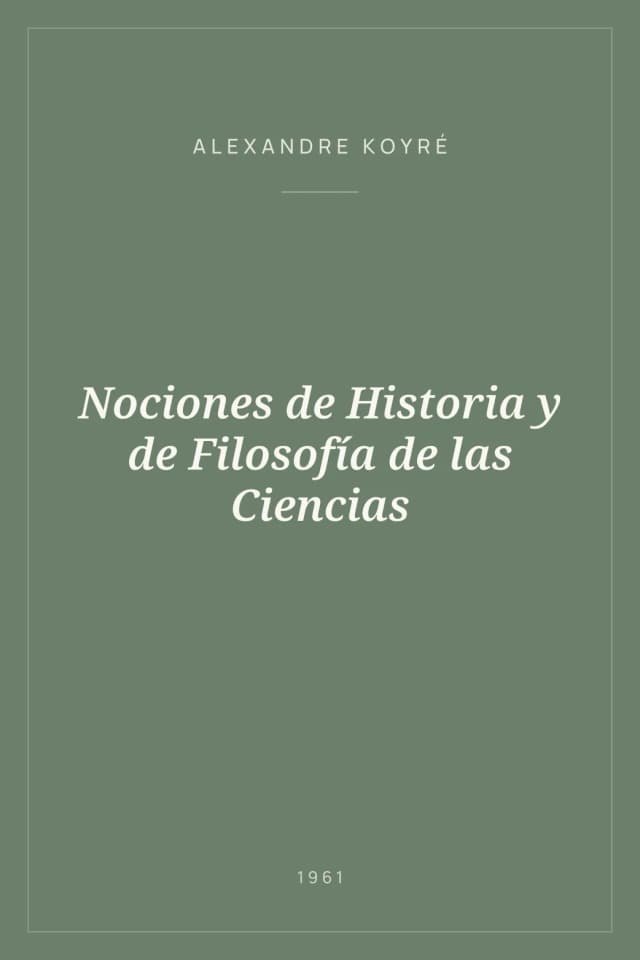 Portada de Nociones de Historia y de Filosofía de las Ciencias