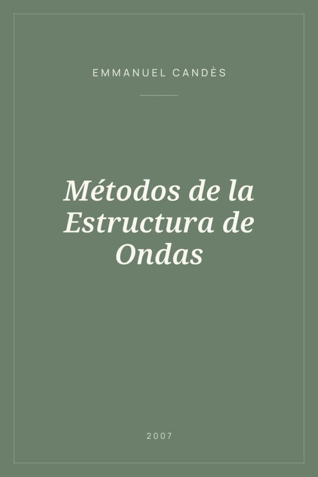Portada de Métodos de la Estructura de Ondas