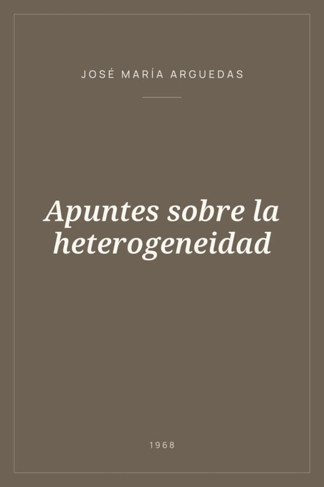Portada de Apuntes sobre la heterogeneidad