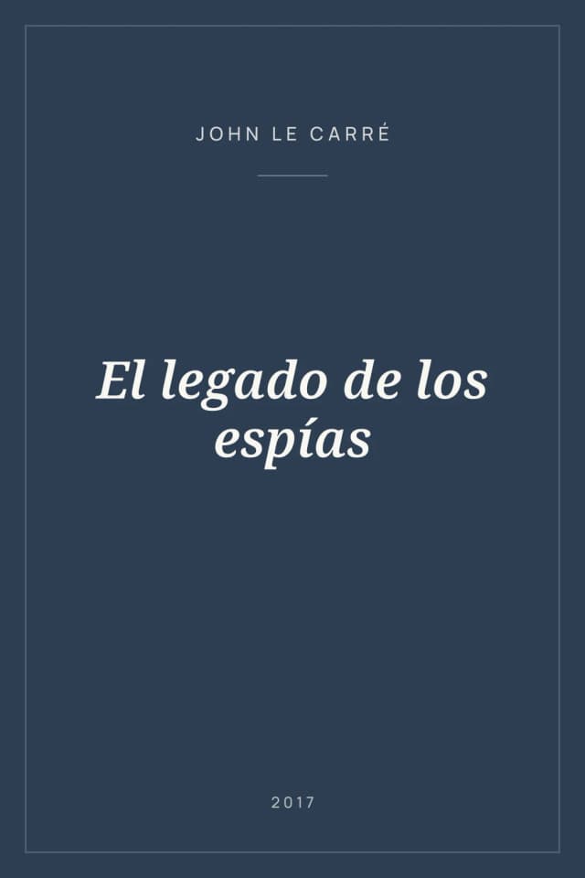 Portada de El legado de los espías
