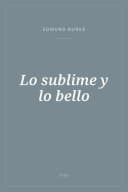 Portada de Lo sublime y lo bello