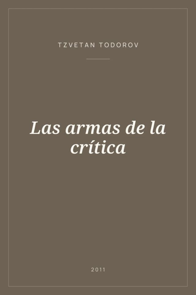 Portada de Las armas de la crítica