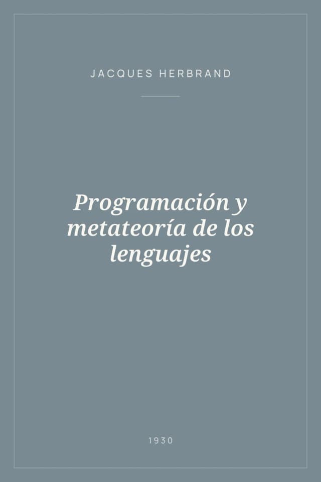 Portada de Programación y metateoría de los lenguajes