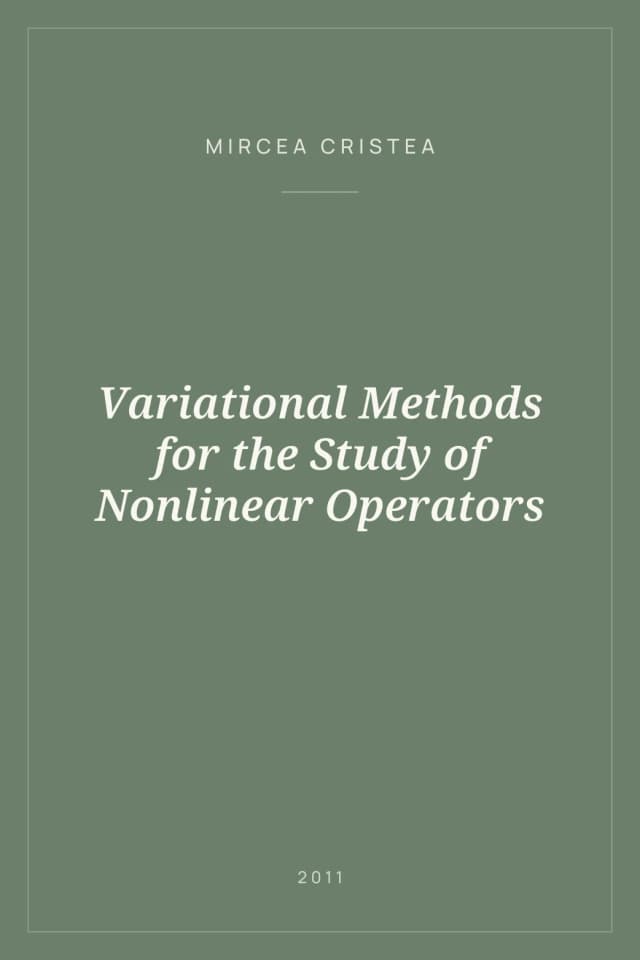 Portada de Variational Methods for the Study of Nonlinear Operators