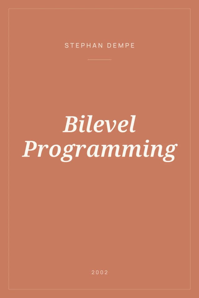 Portada de Bilevel Programming