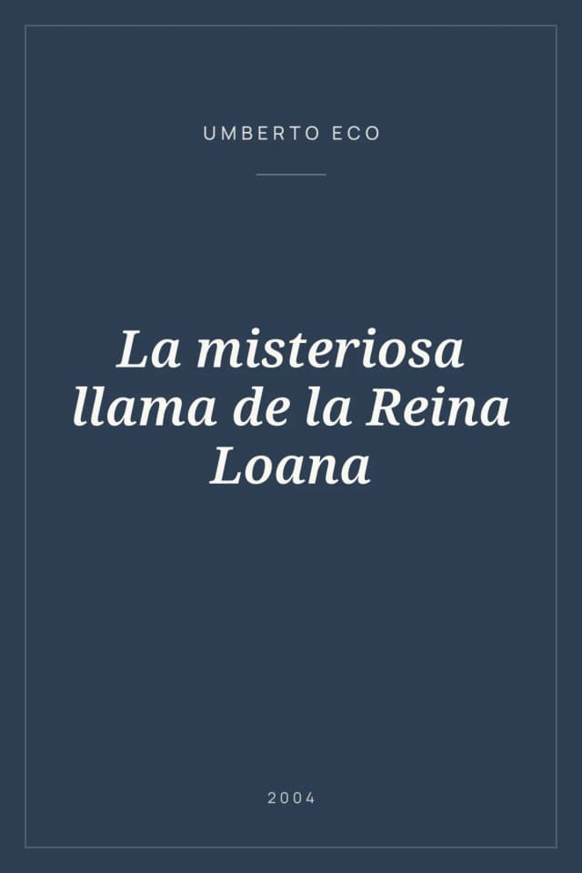 Portada de La misteriosa llama de la Reina Loana