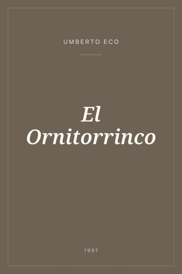 Portada de El Ornitorrinco