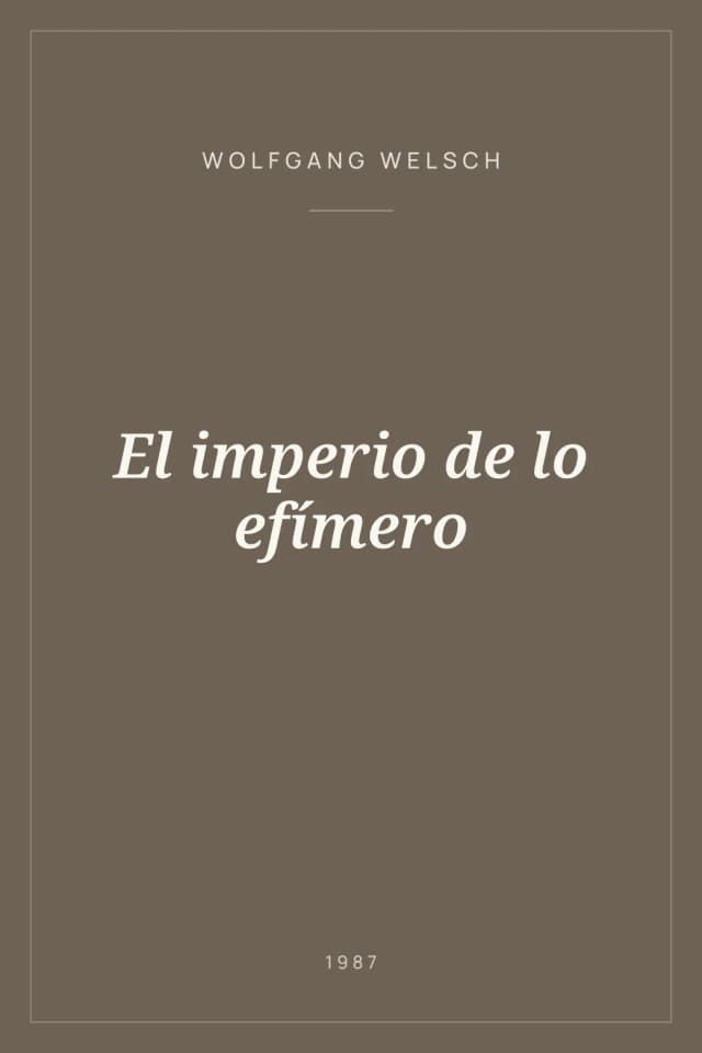 Portada de El imperio de lo efímero