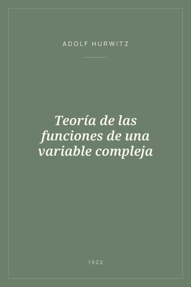 Portada de Teoría de las funciones de una variable compleja