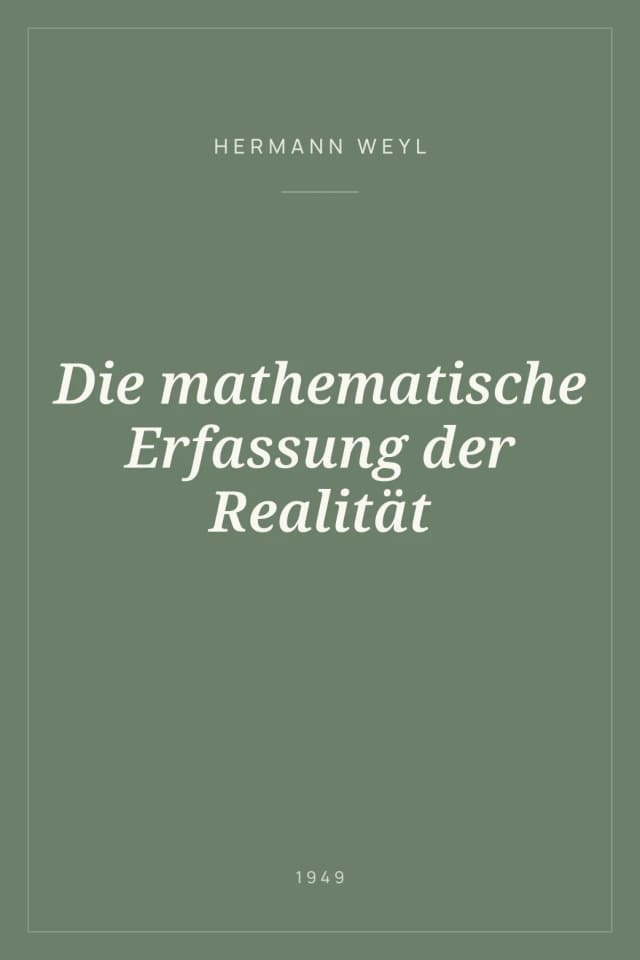 Portada de Die mathematische Erfassung der Realität