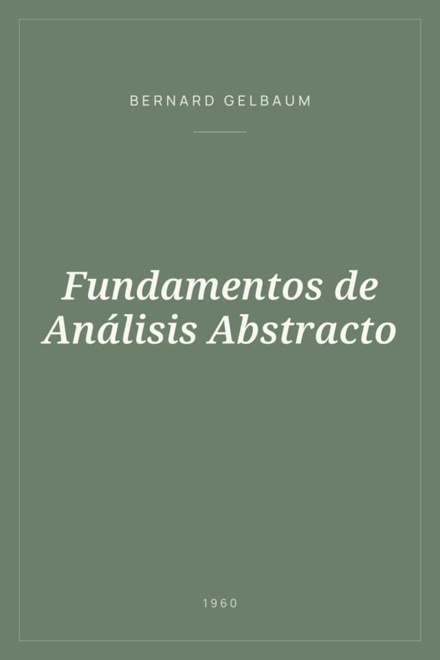 Portada de Fundamentos de Análisis Abstracto