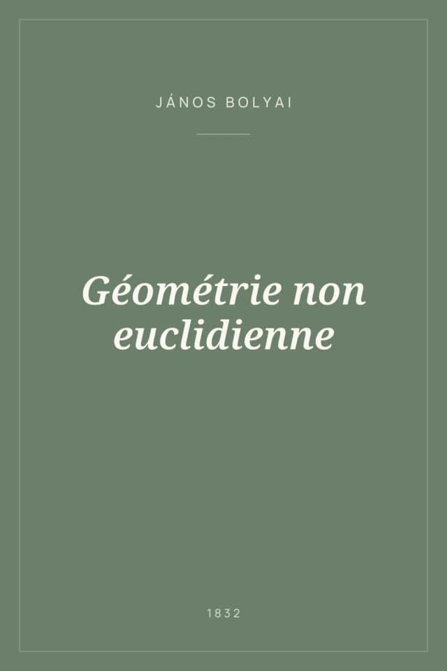 Portada de Géométrie non euclidienne
