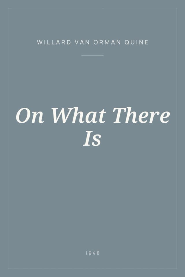 Portada de On What There Is