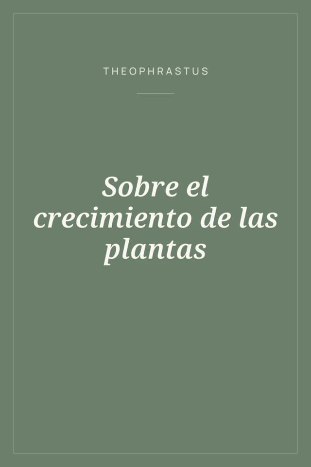 Portada de Sobre el crecimiento de las plantas
