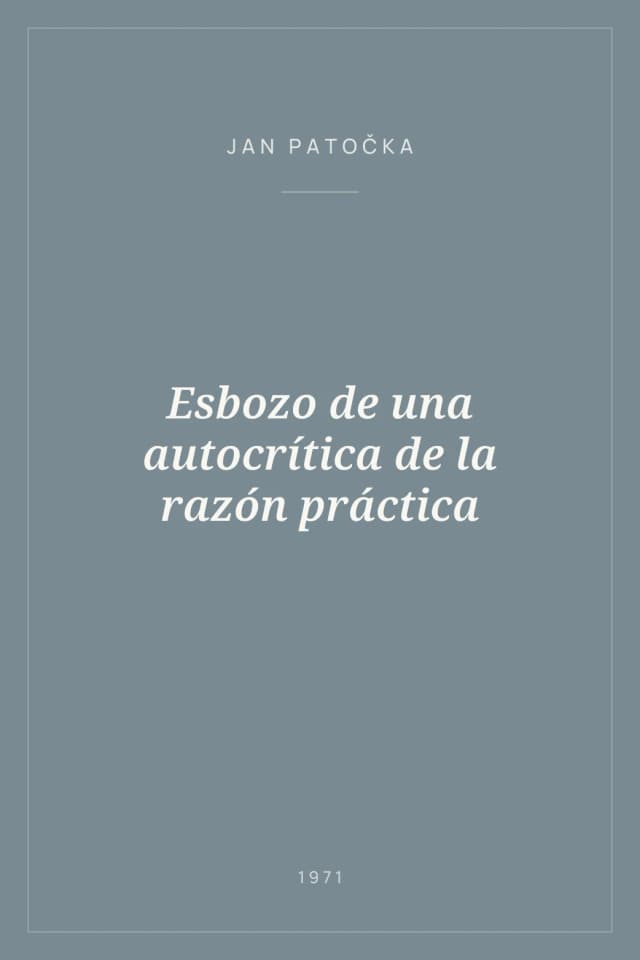 Portada de Esbozo de una autocrítica de la razón práctica