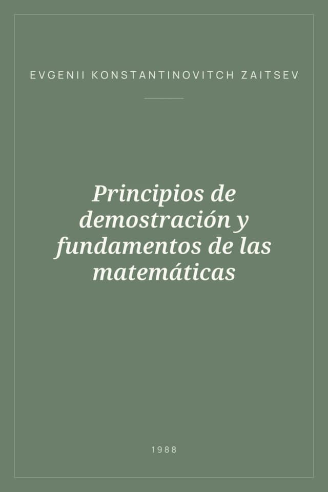 Portada de Principios de demostración y fundamentos de las matemáticas