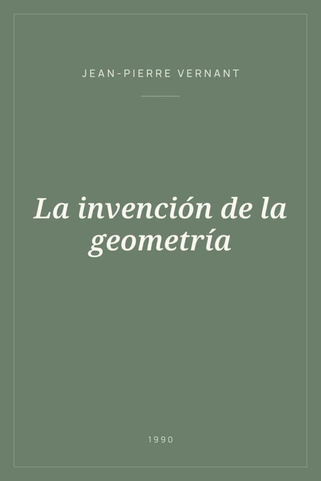 Portada de La invención de la geometría