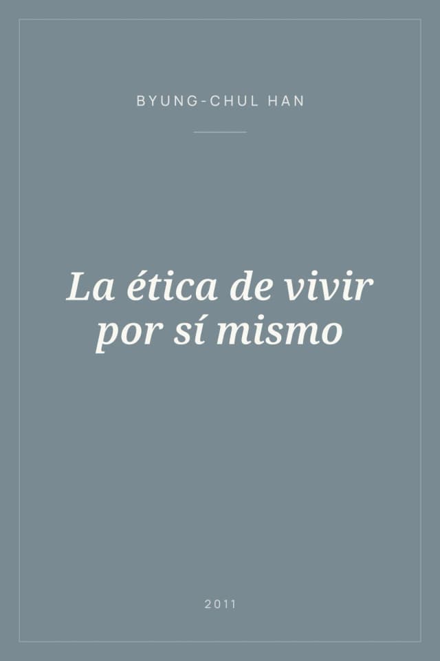 Portada de La ética de vivir por sí mismo