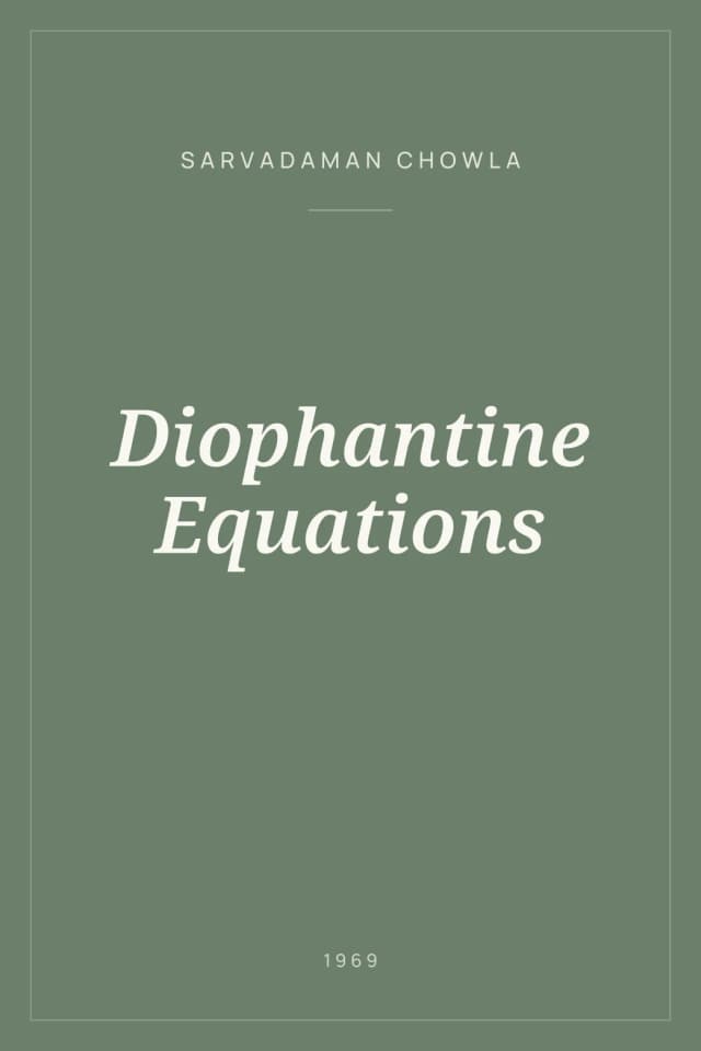 Portada de Diophantine Equations