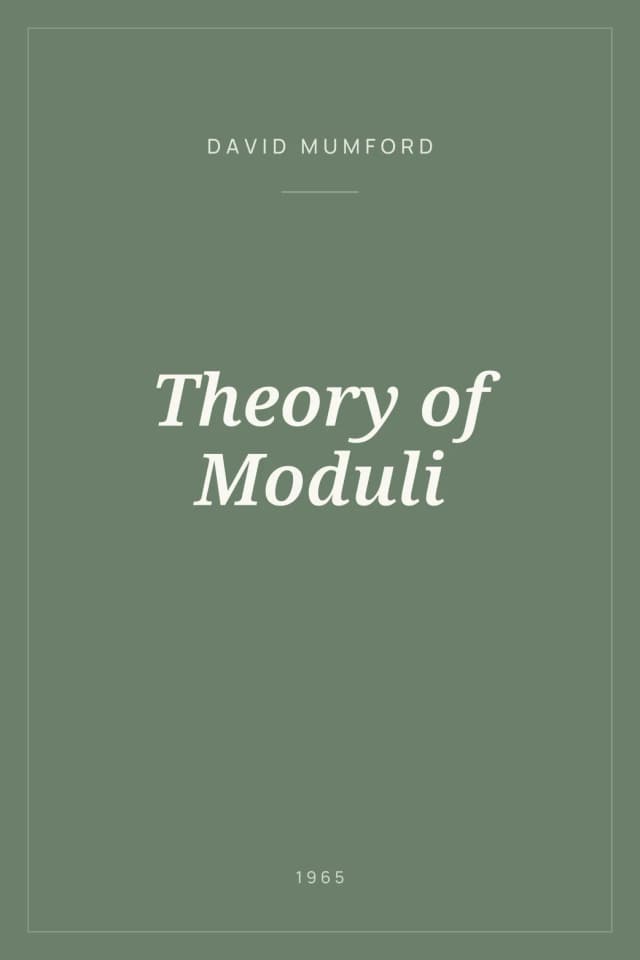 Portada de Theory of Moduli