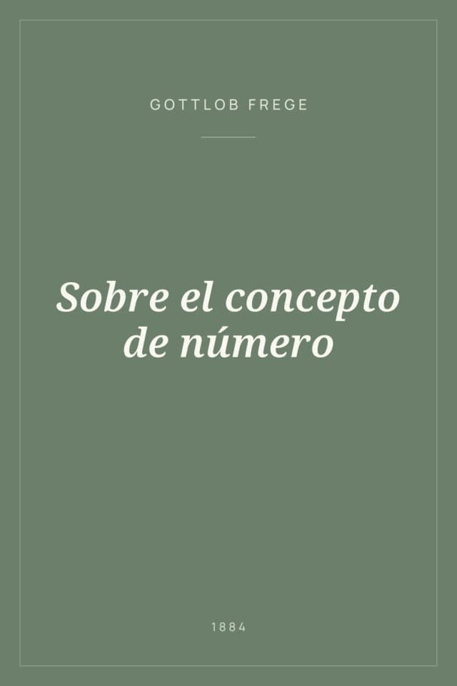 Portada de Sobre el concepto de número