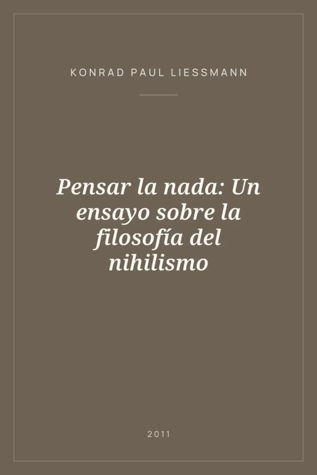 Portada de Pensar la nada: Un ensayo sobre la filosofía del nihilismo