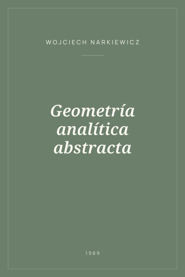 Portada de Geometría analítica abstracta