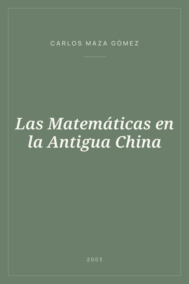 Portada de Las Matemáticas en la Antigua China