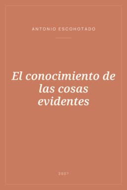 Portada de El conocimiento de las cosas evidentes