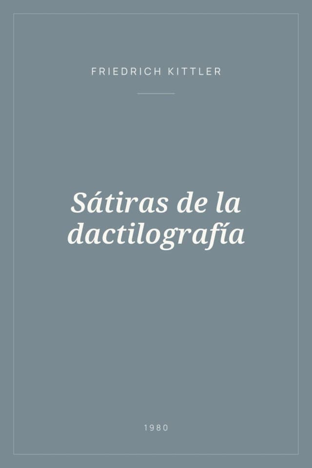 Portada de Sátiras de la dactilografía