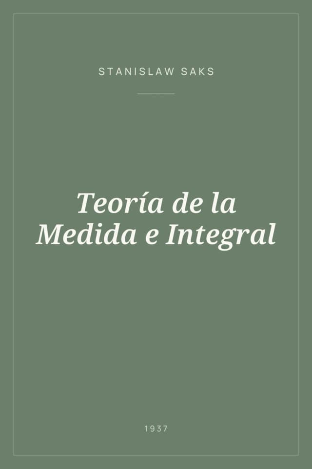 Portada de Teoría de la Medida e Integral