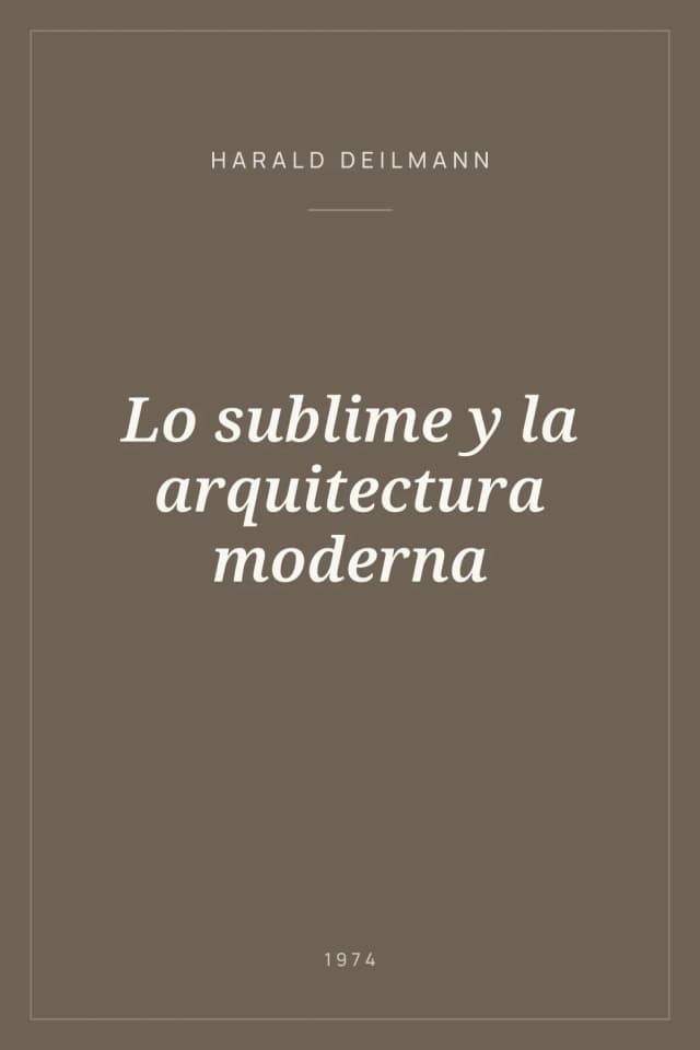 Portada de Lo sublime y la arquitectura moderna