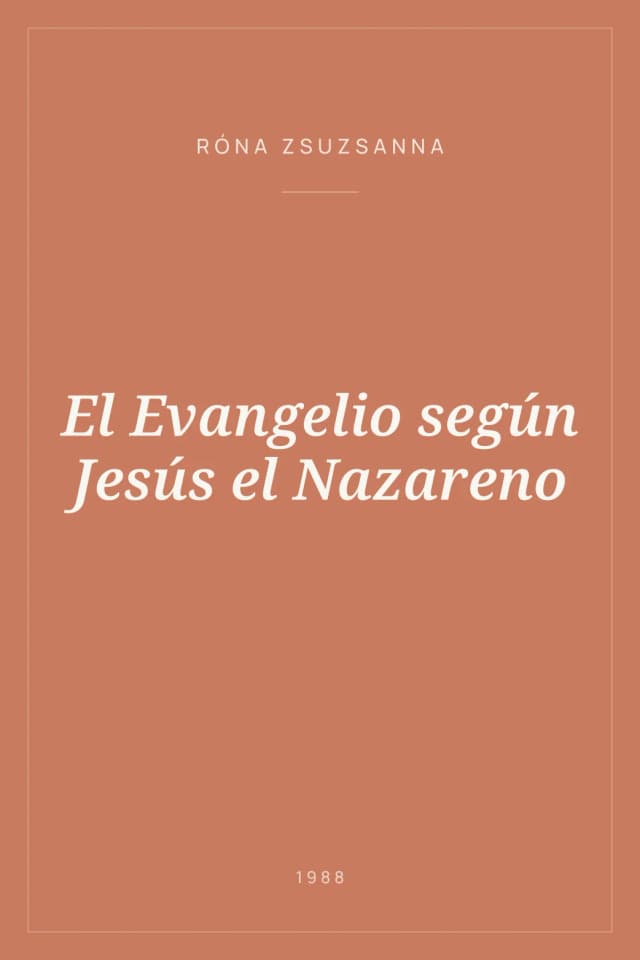Portada de El Evangelio según Jesús el Nazareno