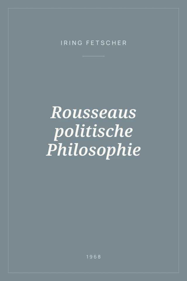 Portada de Rousseaus politische Philosophie
