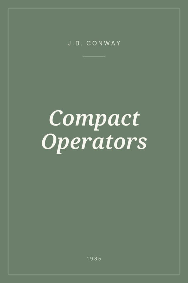 Portada de Compact Operators