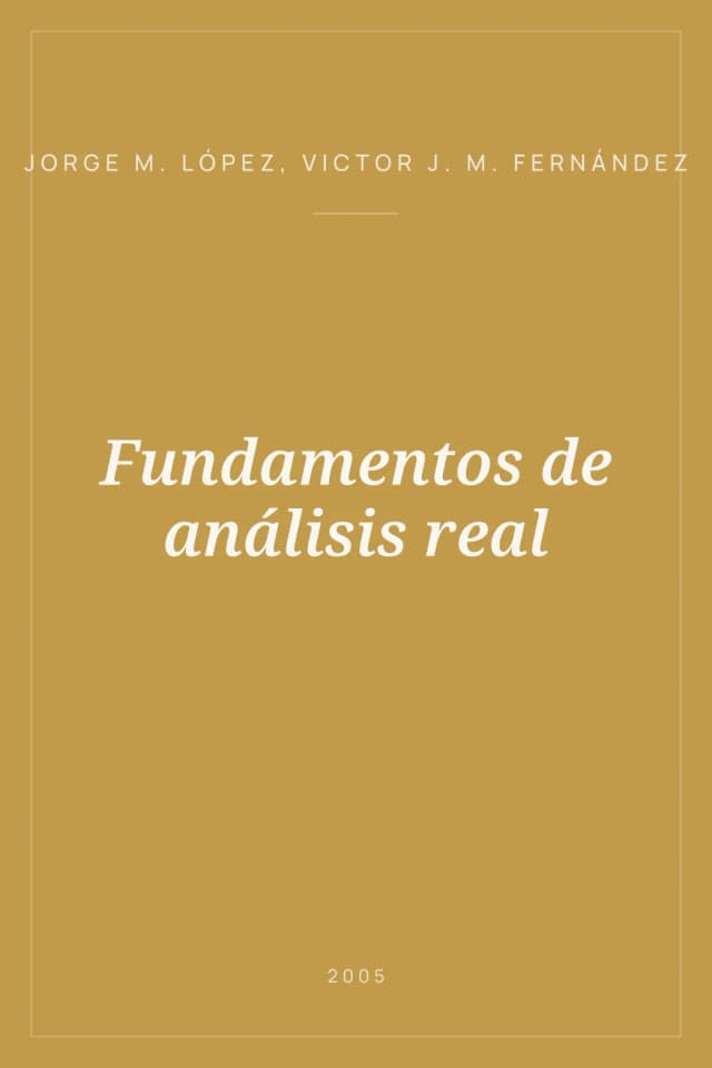Portada de Fundamentos de análisis real
