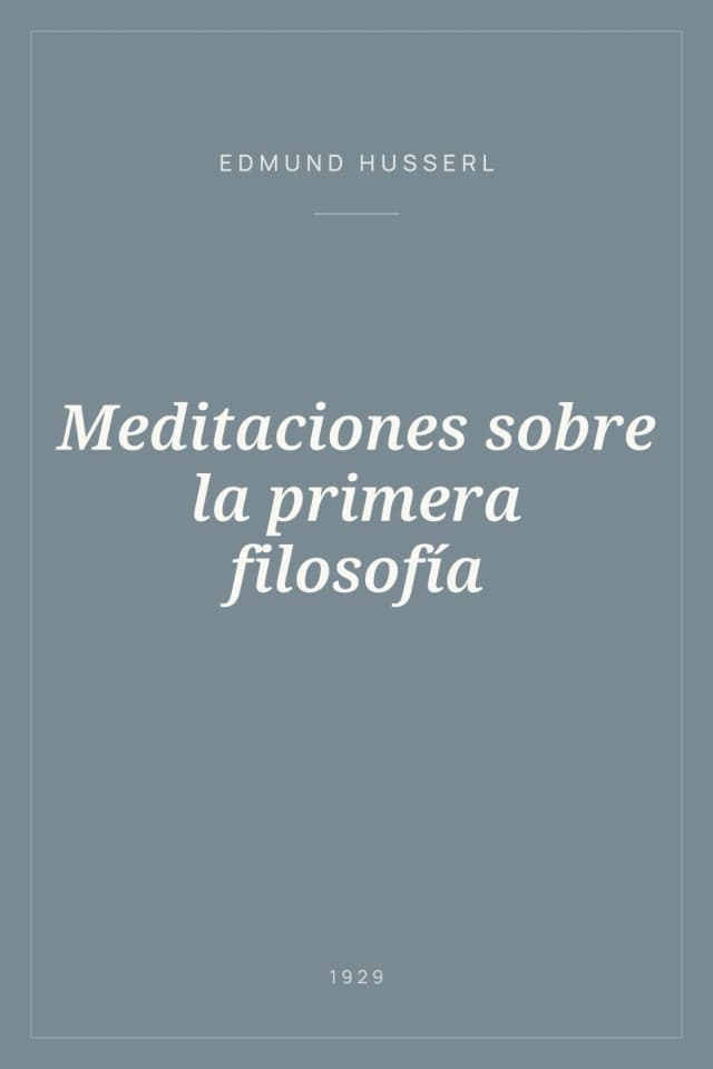 Portada de Meditaciones sobre la primera filosofía