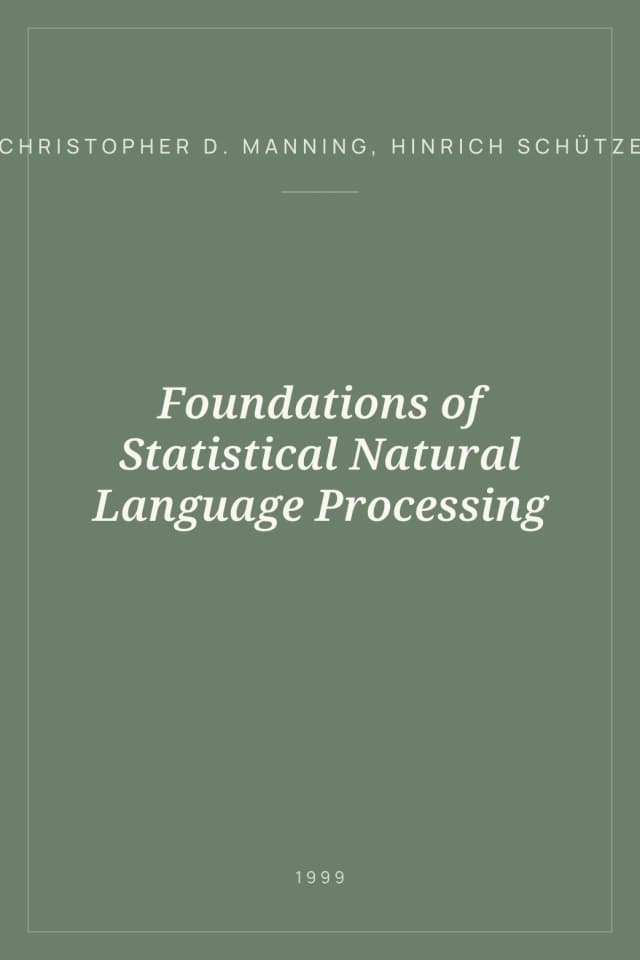 Portada de Foundations of Statistical Natural Language Processing