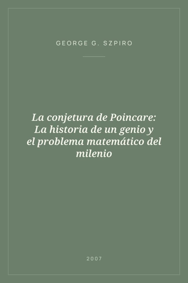 Portada de La conjetura de Poincare: La historia de un genio y el problema matemático del milenio