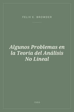 Portada de Algunos Problemas en la Teoría del Análisis No Lineal
