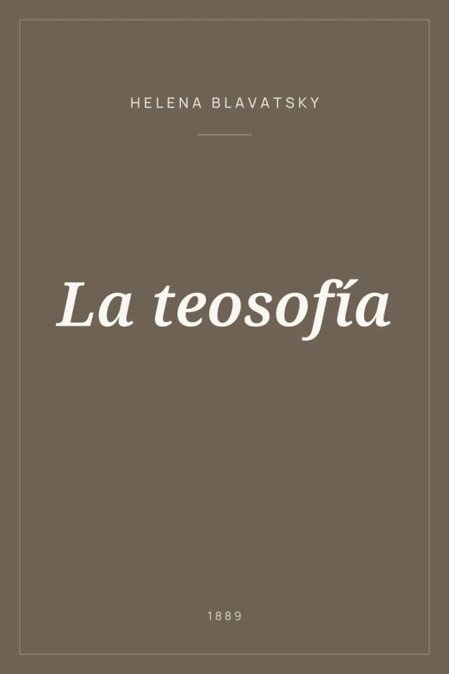 Portada de La teosofía