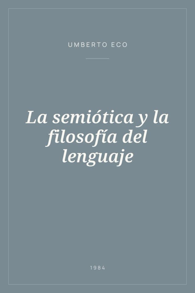 Portada de La semiótica y la filosofía del lenguaje