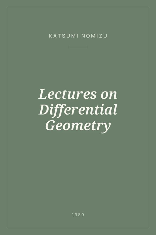 Portada de Lectures on Differential Geometry