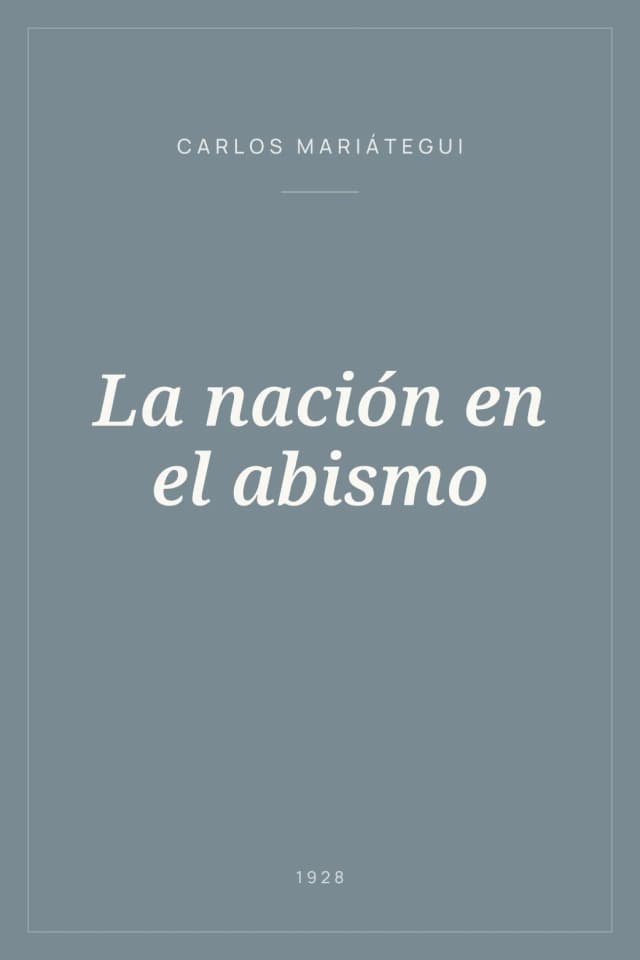 Portada de La nación en el abismo