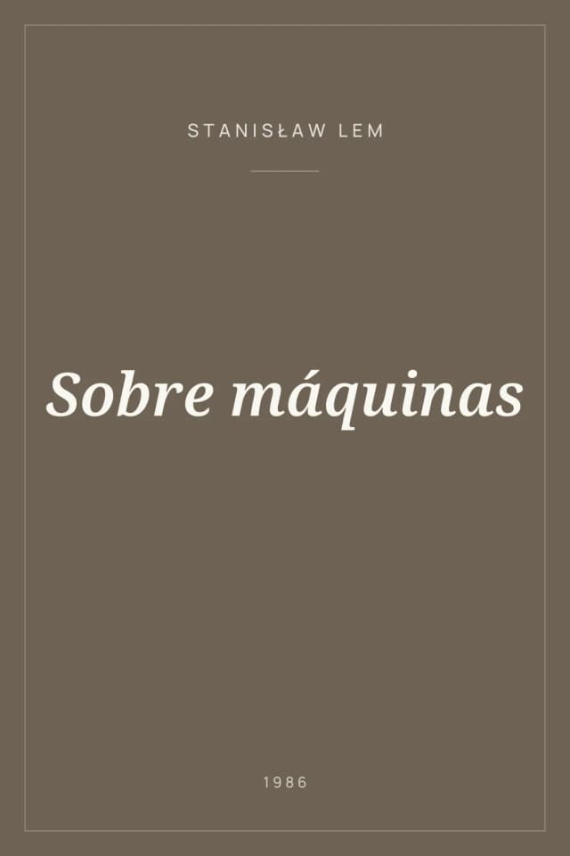 Portada de Sobre máquinas