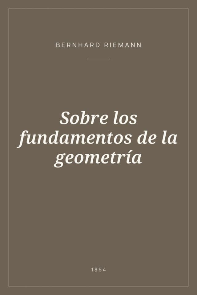 Portada de Sobre los fundamentos de la geometría