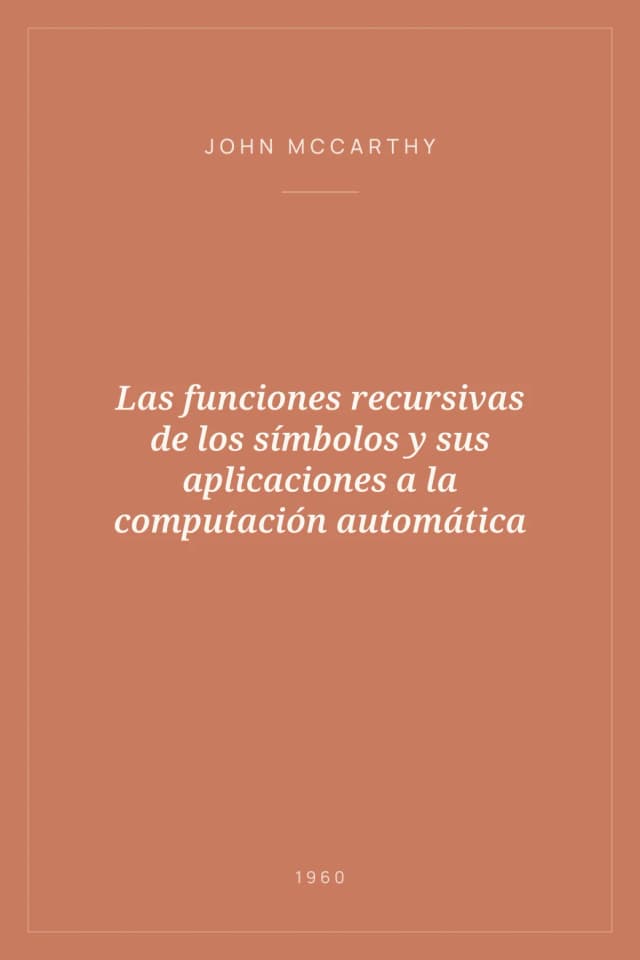 Portada de Las funciones recursivas de los símbolos y sus aplicaciones a la computación automática
