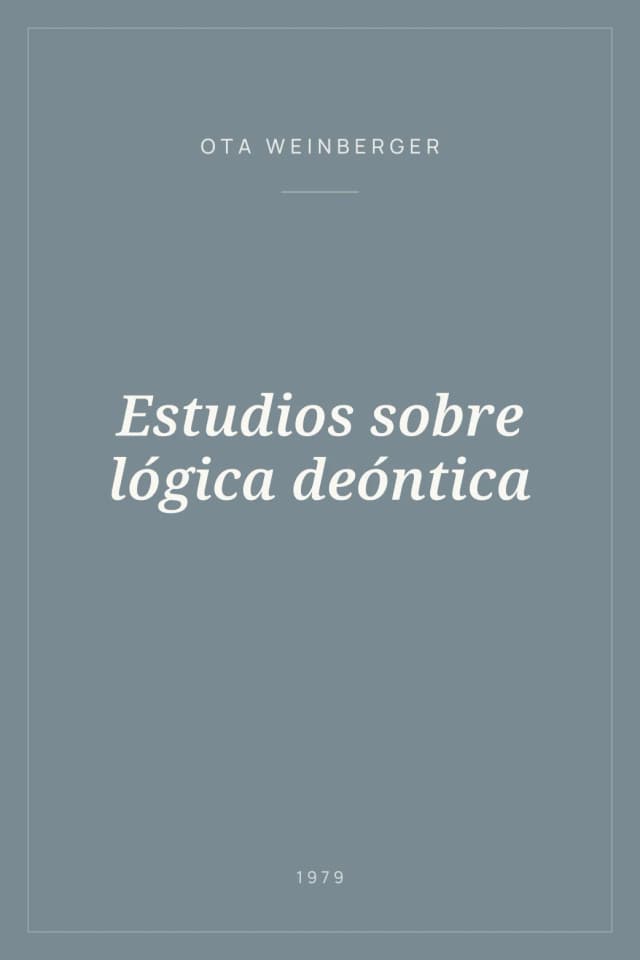 Portada de Estudios sobre lógica deóntica