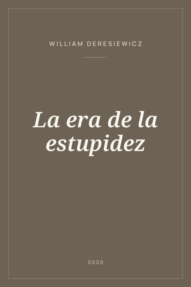 Portada de La era de la estupidez