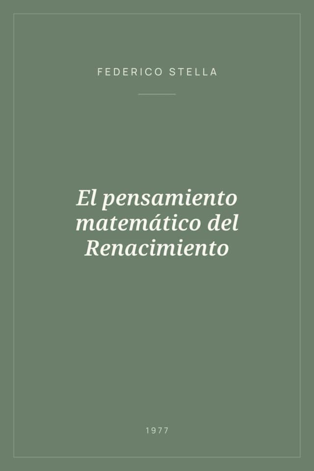 Portada de El pensamiento matemático del Renacimiento